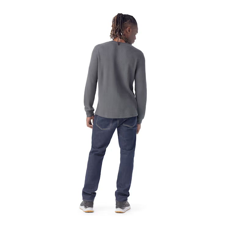 Smartwool Merino Socks Men's Waffle Long Sleeve Henley - Image 3