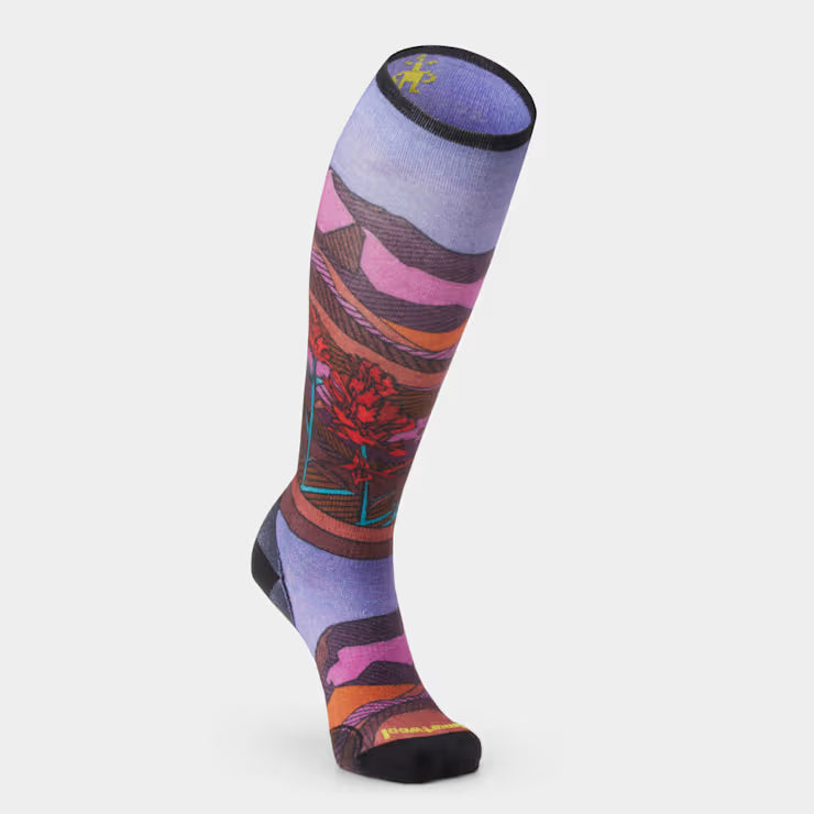 Smartwool Merino Socks Women's Ski Floral Field Print Over The Calf Socks - Image 2