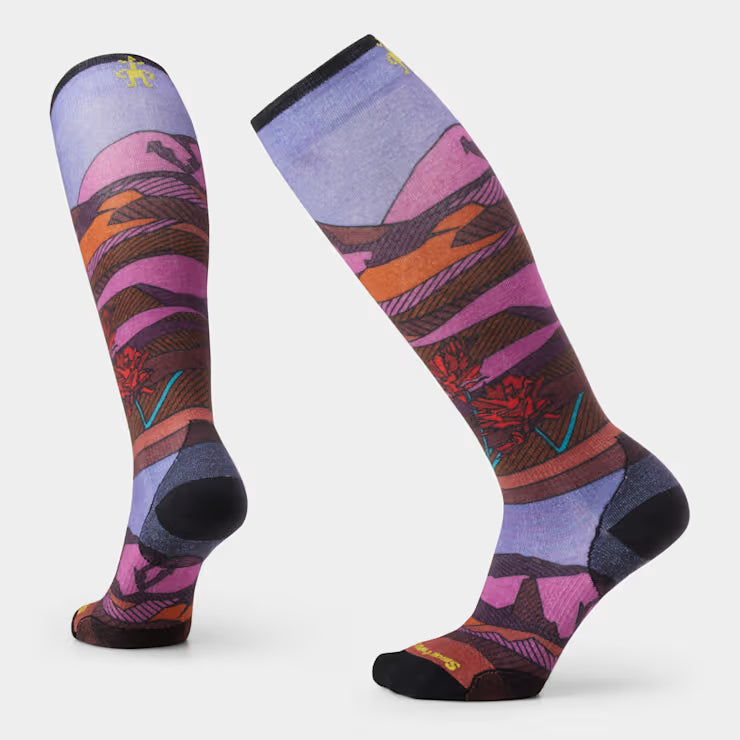 Smartwool Merino Socks Women's Ski Floral Field Print Over The Calf Socks
