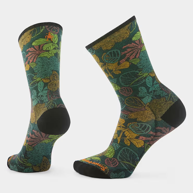 Smartwool Merino Socks Bike Aloha Forest Print Crew Socks
