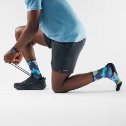 Alternative view of Smartwool Merino Socks Trail Run Summit Sector Print Crew Socks