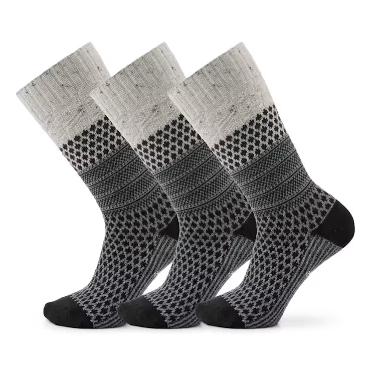 Smartwool Merino Socks Everyday Cozy Popcorn Cable Crew Socks 3-Pack