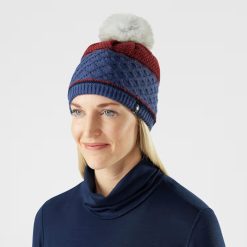 Smartwool Merino Socks Cable Knit Colorblock Pom Beanie