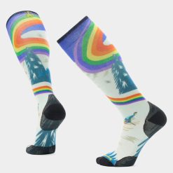 Smartwool Merino Socks Ski Rainbow Trails Print Over The Calf Socks