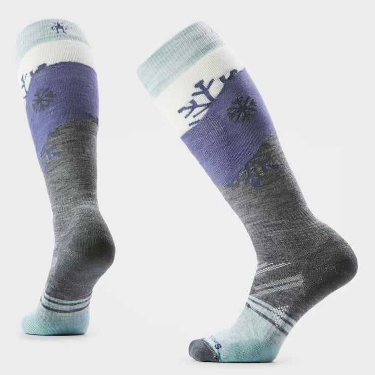 Smartwool Merino Socks Women's Ski Snowpocalypse Pattern Over The Calf Socks