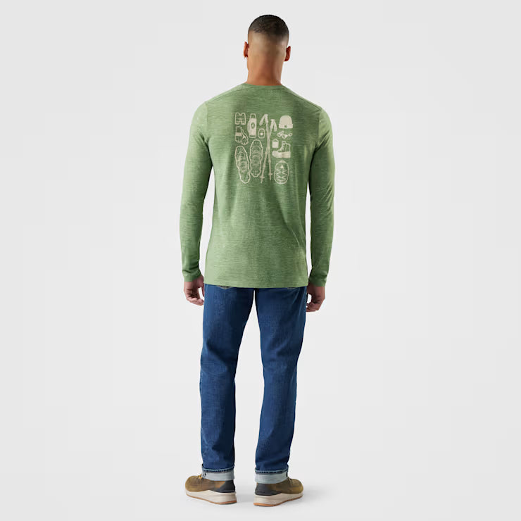 Smartwool Merino Socks Men's Merino Hemp Blend Gear Up Long Sleeve Graphic Tee - Image 2
