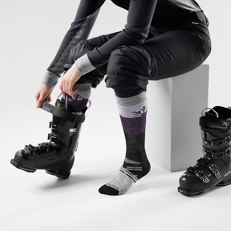 Smartwool Merino Socks Women's Ski Snowpocalypse Pattern Over The Calf Socks - Image 2