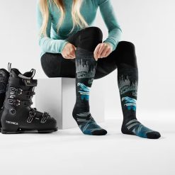 Alternative view of Smartwool Merino Socks Women's Ski Alpine Auroras Over The Calf Socks
