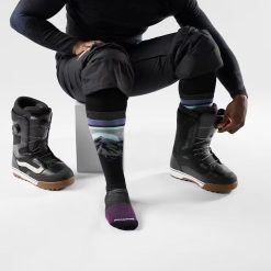 Alternative view of Smartwool Merino Socks Snowboard Mountain Sunrise Over The Calf Socks