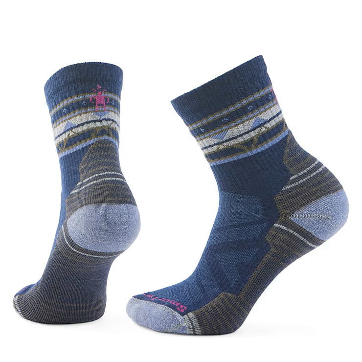 Smartwool Merino Socks Women's Hike Zig Zag Valley Mid Crew Socks