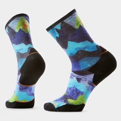 Smartwool Merino Socks Trail Run Summit Sector Print Crew Socks