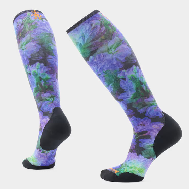 Smartwool Merino Socks Women's Ski Electric Lotus Print Over The Calf Socks